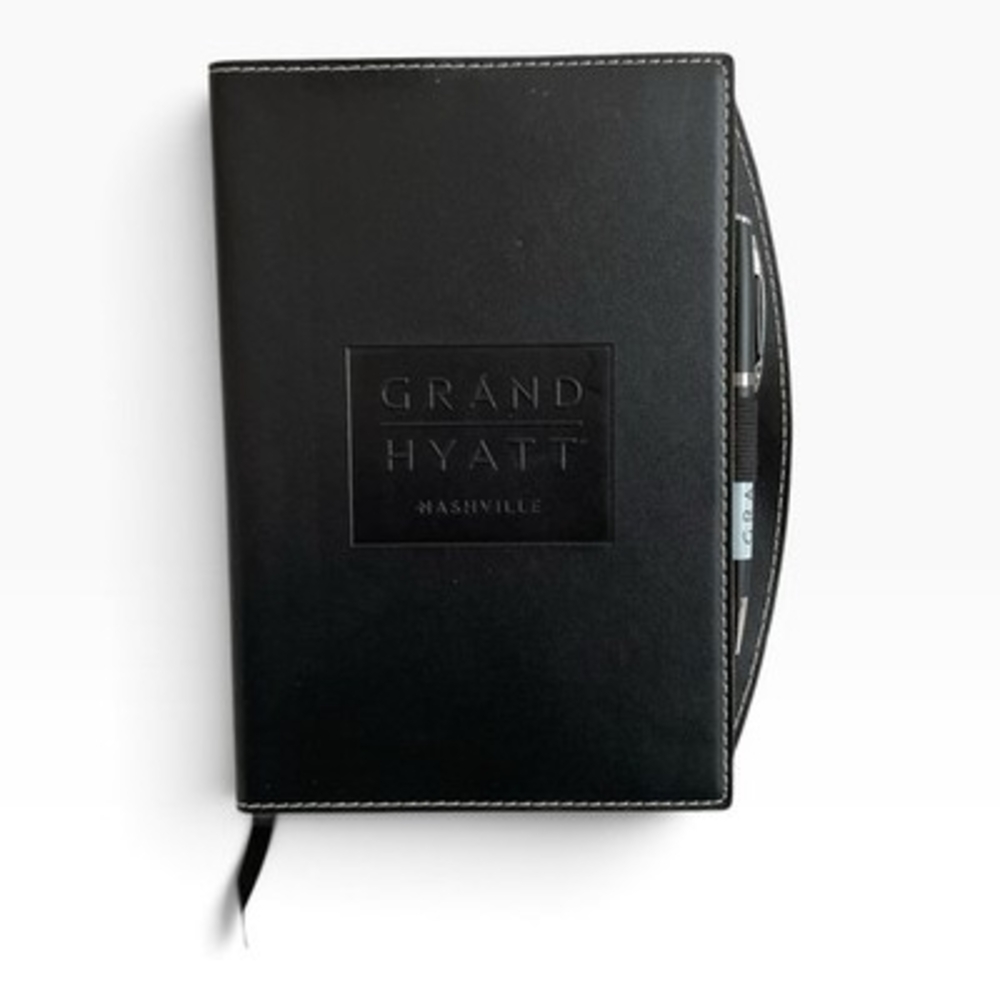 Grand Hyatt Nashville Branded Leather Journal with Pen Set Vintage New